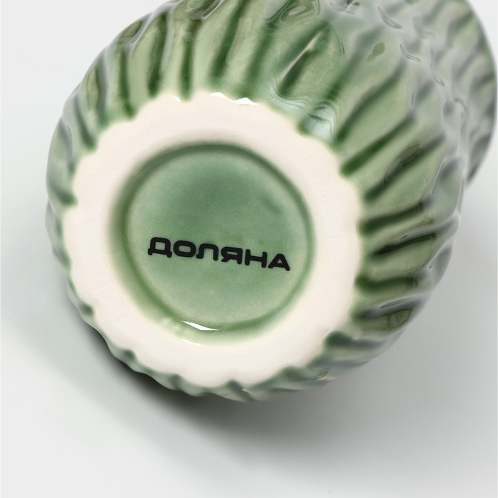 Набор аксессуаров для ванной комнаты Доляна &laquo;Волны&raquo;, 4 предмета (дозатор 340 мл, мыльница, 2 стакана 330 мл), цвет зелёный
