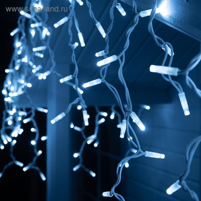 Гирлянда Гирлянда "Бахрома" 3 х 0.6 м , IP65, УМС, белая нить каучук, 108 LED, свечение белое, 220 В