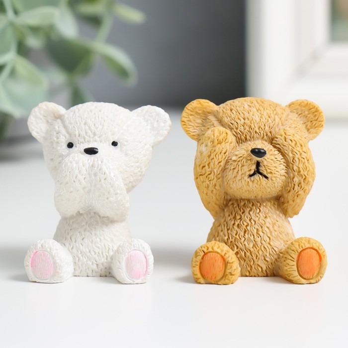 Сувенир полистоун Сувенир полистоун "Мишка - не слышу, не вижу, не скажу" МИКС 4х2,5х3 см