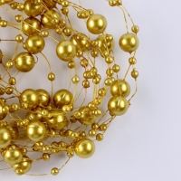 Леска для декора с бусинками, длина &mdash; 4,8 м, цвет золотой