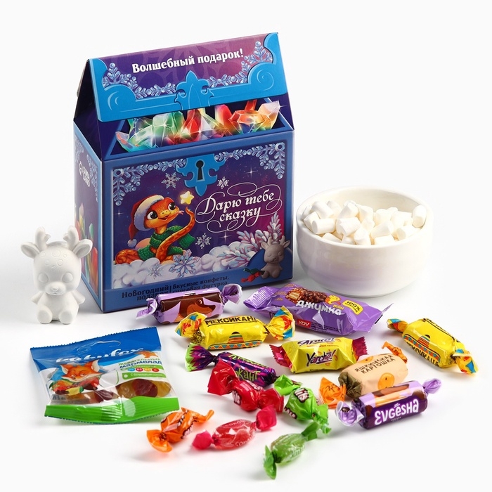 Сладкий детский подарок &laquo;Дарю тебе сказку&raquo;: шоколадные конфеты с гипсовой фигуркой, 500 г.
