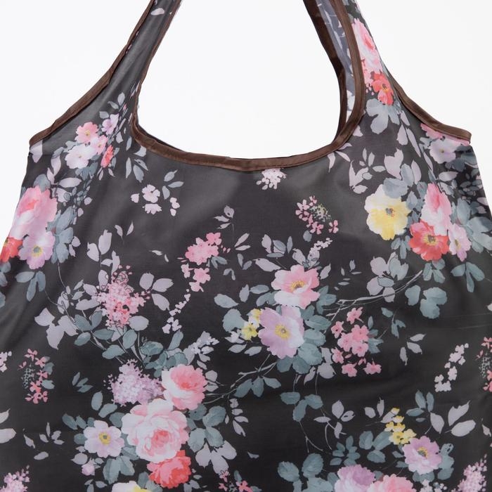 Сумка хозяйственная без застёжки, складная, цвет чёрный