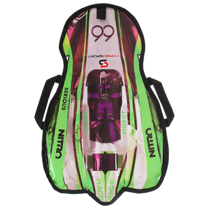 Санки-ледянки &laquo;Машинка № 7&raquo;, размер 66 х 41 см, цвет зелёный