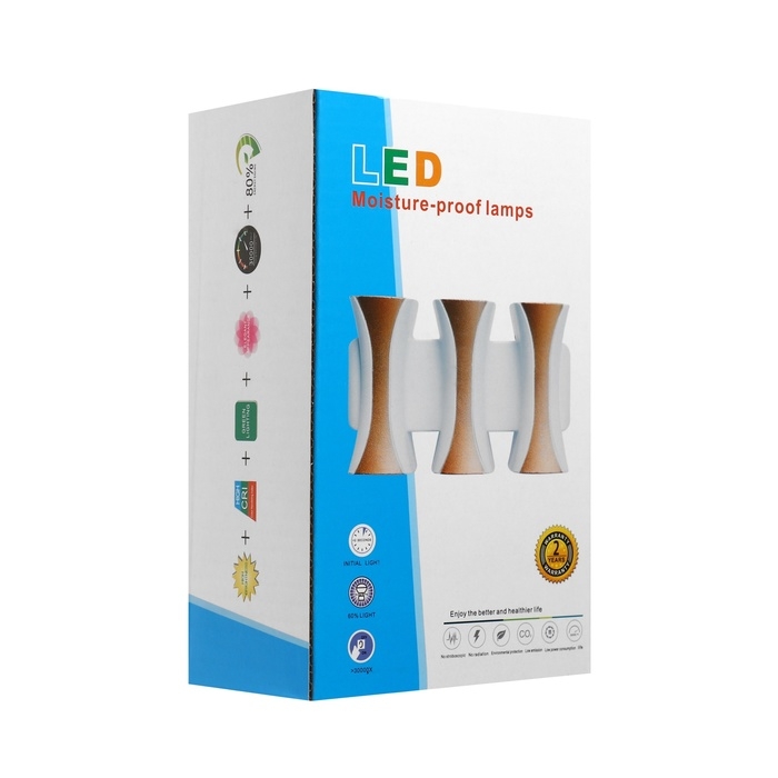 Светильник фасадный &laquo;Элегант&raquo;, FSD-042, 6 Вт, 3000К, 3 луча, IP65, 220 В, пластик, черный