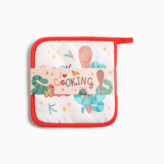 Новый год. Символ года. Змея. Набор кухонный Cooking time: подставка 15*15 см, прихватка 17*17см