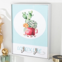 Крючки декоративные 2 крючка "Кактусы в кружке" 19х24 см Крючки декоративные 2 крючка "Кактусы в кружке" 19х24 см