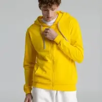 Толстовка на молнии с капюшоном Unit Siverga желтая, размер 3XL
