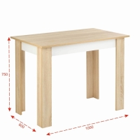 Стол обеденный Лайт Эко, 1000х600х750, Дуб сонома/Белый глянец Стол обеденный Лайт Эко, 1000х600х750, Дуб сонома/Белый глянец