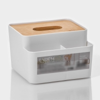 Салфетница - органайзер LaDо́m «Натурэль», 15,5×15,5×10 см, цвет белый Салфетница - органайзер LaDо́m «Натурэль», 15,5×15,5×10 см, цвет белый