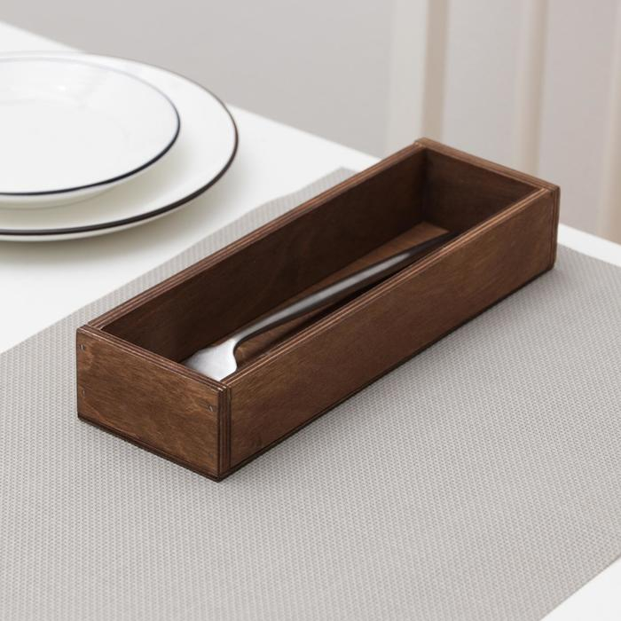 Лоток для подачи столовых приборов Доляна, 25×8×4 см, цвет коричневый Лоток для подачи столовых приборов Доляна, 25×8×4 см, цвет коричневый