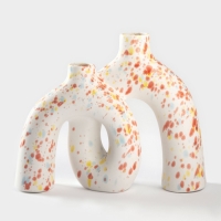 Ваза для цветов керамическая &laquo;Скандинавия&raquo;, 25,4&times;21 см, горлышко d=3,8 см, цвет белый