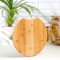 Доска разделочная Доляна &laquo;Комфорт&raquo;, с ручкой, d=30 см, бамбук