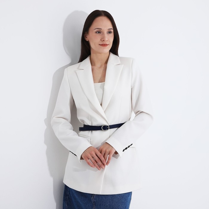 Ремень женский, ширина 2 см, винт, пряжка металл, цвет синий