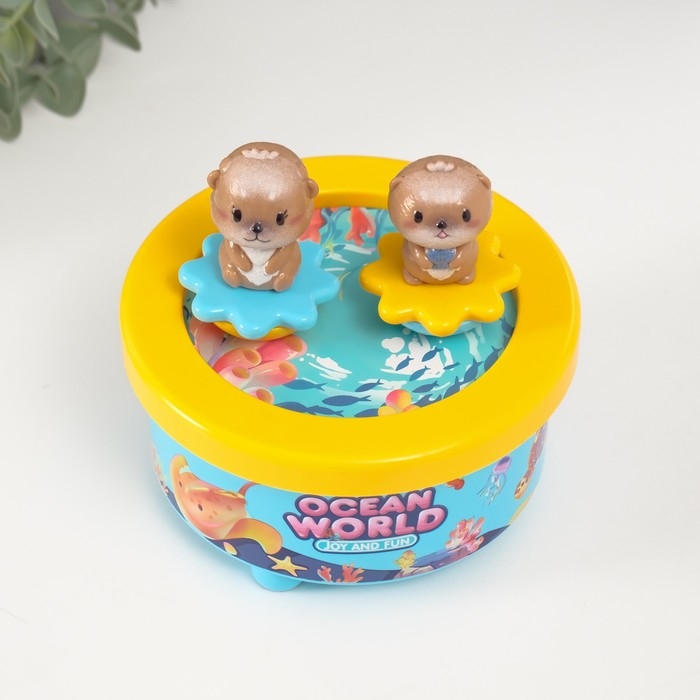 Сувенир музыкальный механический магнитный "Суслики" 12,2х12,2х11,5 см