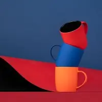 Кружка Surprise Touch Black c покрытием софт-тач, оранжевая