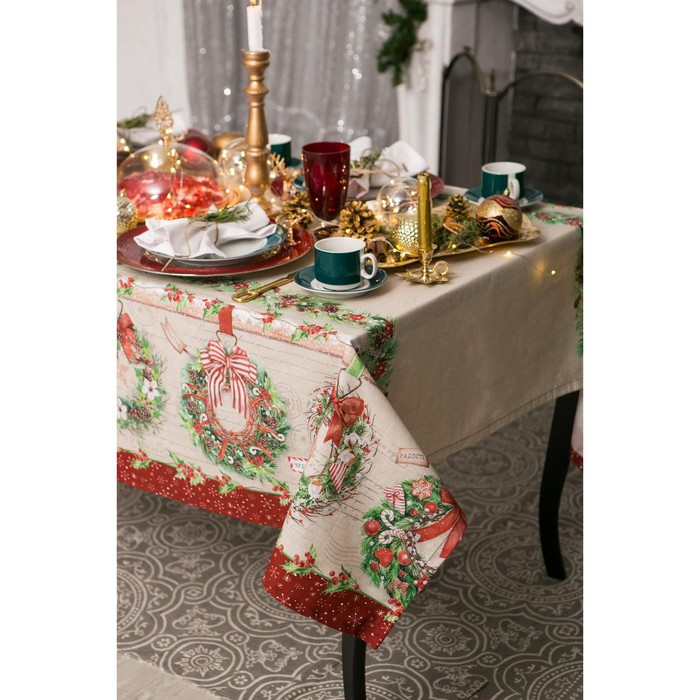 Скатерть Этель «Новый Год» 147х110 см с ГМВО,100% хлопок,саржа 190гр/м2 Скатерть Этель «Новый Год» 147х110 см с ГМВО,100% хлопок,саржа 190гр/м2