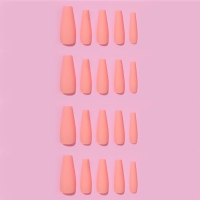 Накладные ногти, 24 шт, форма балерина, цвет матовый бежевый