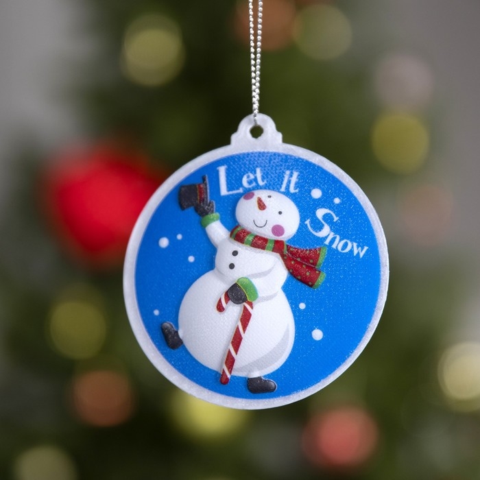 Световая подвеска &laquo;Снеговик&raquo; 8 см, батарейки LR44х3 (в комплекте), свечение мульти