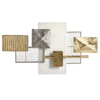 Декор настенный металл "Строгость линий" золото с серебром 90,8х50,2х5,7 см Декор настенный металл "Строгость линий" золото с серебром 90,8х50,2х5,7 см