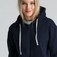 Толстовка на молнии с капюшоном Unit Siverga Heavy темно-синяя, размер XS