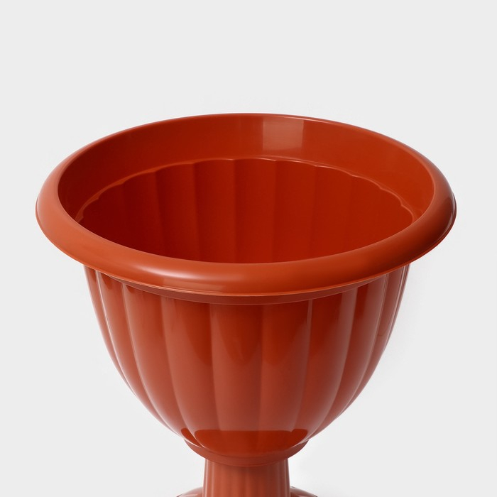 Кашпо уличное на ножке высокий &laquo;Жасмин&raquo;, 18 л, цвет коричневый