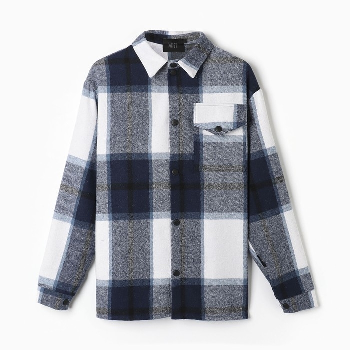 Рубашка мужская в клетку MIST, размер 56, синий Рубашка мужская в клетку MIST, размер 56, синий