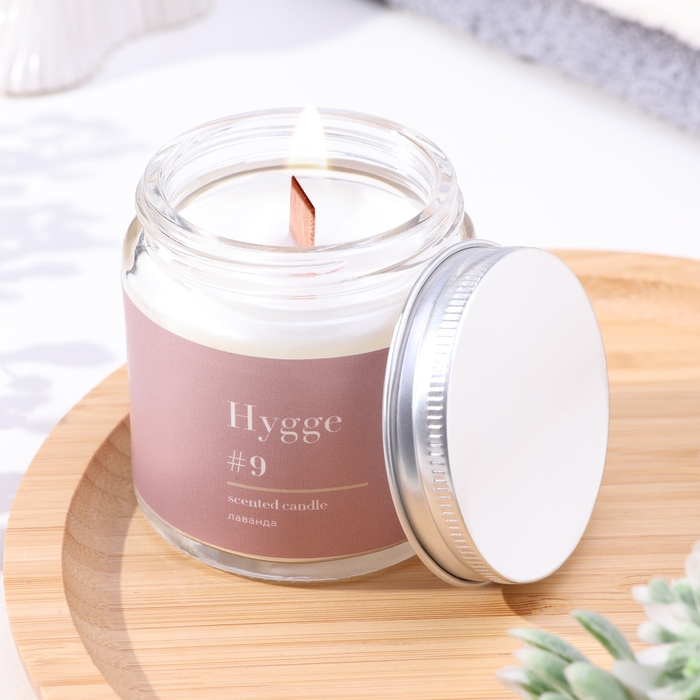Свеча ароматическая Свеча ароматическая "Hygge" #9 Лаванда, соевый воск, в банке, 90 г