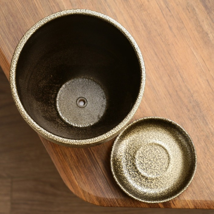 Горшок цветочный Горшок цветочный "Золото" с поддоном, 2,4л