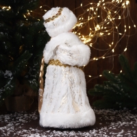 Снегурочка "В шубке и серьгах. с ремешком" двигается, 40х20 см, белый Снегурочка "В шубке и серьгах. с ремешком" двигается, 40х20 см, белый