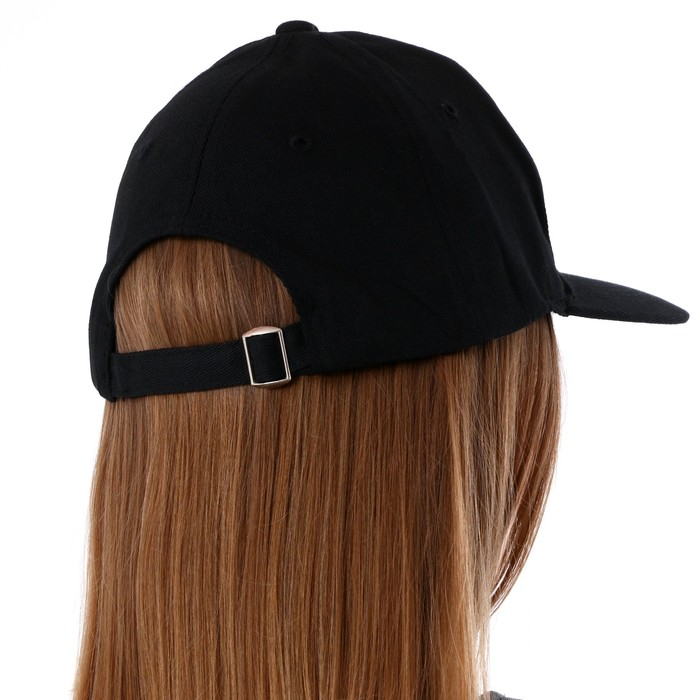 Кепка женская с кольцами, цвет чёрный, р-р 56 Кепка женская с кольцами, цвет чёрный, р-р 56