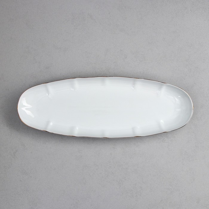 Селедочница &laquo;Рыбное ассорти&raquo;, 800 мл, золотая обводка, фарфор, Иран