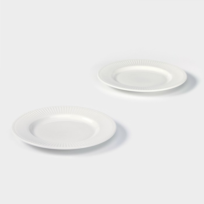 Набор фарфоровых тарелок Magistro Edne, 19&times;19&times;1,7 см, цвет белый