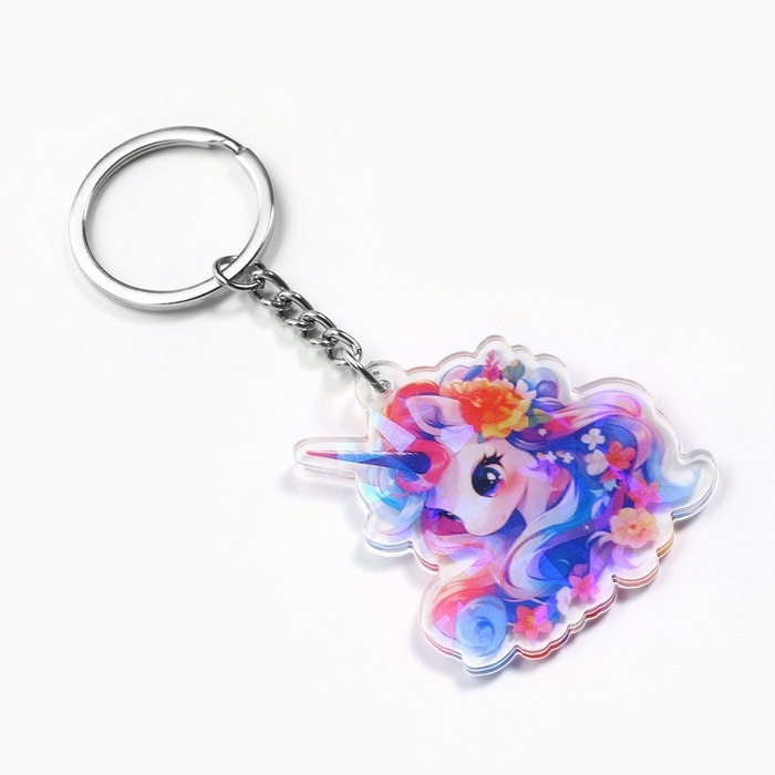 Брелок для ключей голографический «Единорог», 5 х 4.5 см Брелок для ключей голографический «Единорог», 5 х 4.5 см