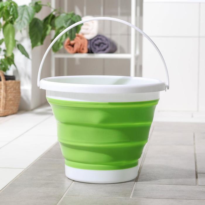 Ведро складное, 10 л, 35&times;33&times;24 см, цвет МИКС