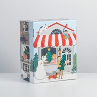 Коробка подарочная новогодняя складная &laquo;Зимний город&raquo;, 31,2 х 25,6 х 16,1 см, Новый год