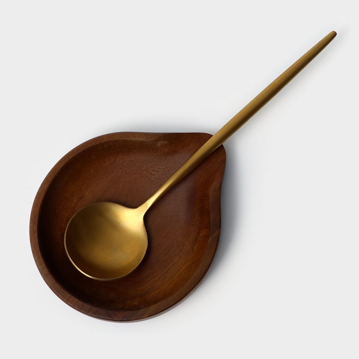 Подставка под ложку, 11,5&times;13,5&times;2,5 см, акация