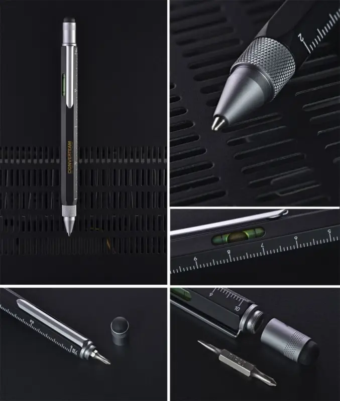 Ручка шариковая Construction, мультиинструмент, красная Ручка шариковая Construction, мультиинструмент, красная