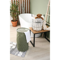 Корзина для белья Доляна &laquo;Зигзаг&raquo;, 35&times;35&times;60 см, цвет зелёный