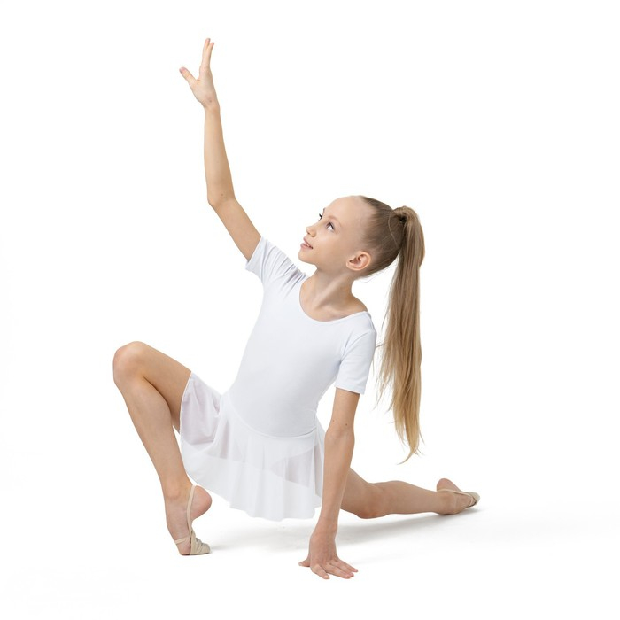 Купальник для гимнастики и танцев Grace Dance, р. 38, цвет белый