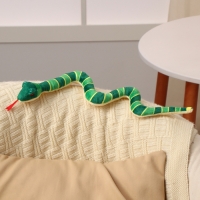 Мягкая игрушка &laquo;Змея&raquo;, в полоску, 39 см, цвет зелёный