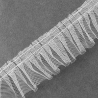 Рюш однослойный, 50 мм, 9 &plusmn; 0,5 м, цвет белый