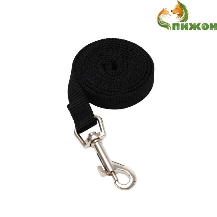Поводок 1,2 м х 2 см, полиэстер, чёрный Поводок 1,2 м х 2 см, полиэстер, чёрный