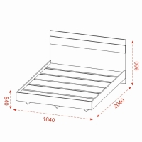 Кровать двуспальная "Омега 3" с осн. 1600х2000, 1640х2040х950, Дуб делано/камень Пьетра Кровать двуспальная "Омега 3" с осн. 1600х2000, 1640х2040х950, Дуб делано/камень Пьетра