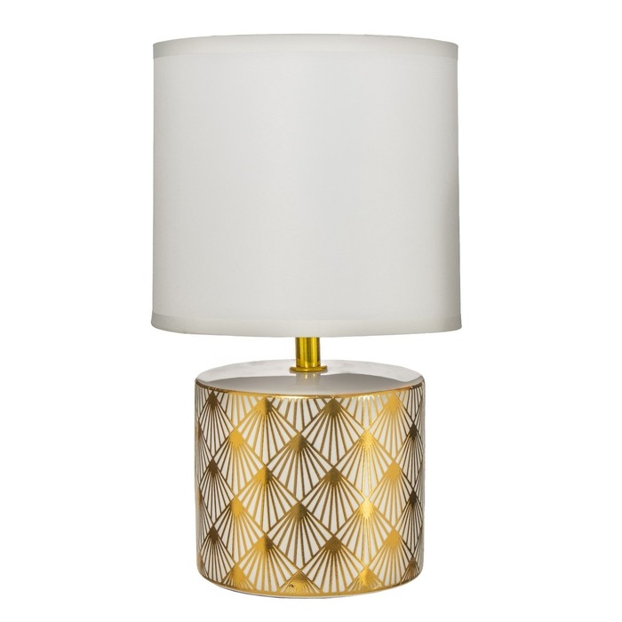 Настольная лампа Биргит E14 40Вт бело-золотой 15х15х27 см RISALUX