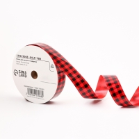 Лента для декора и подарков, "Клетка", красный, 2 см х 50 м Лента для декора и подарков, "Клетка", красный, 2 см х 50 м