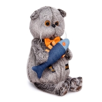 Мягкая игрушка «Басик с джинсовой рыбкой», 19 см Мягкая игрушка «Басик с джинсовой рыбкой», 19 см