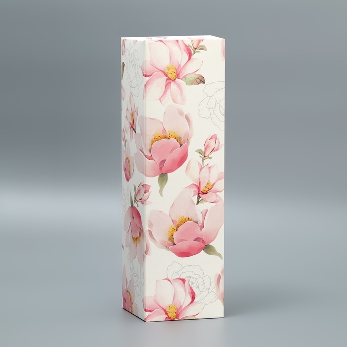 Коробка подарочная складная, упаковка, &laquo;Цветочная&raquo;, 9 х 32 х 9 см