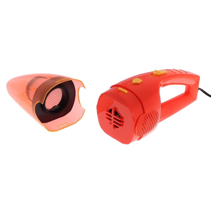 Пылесос автомобильный CARTAGE, 5 насадок, 140 Вт, 12 В, оранжевый Пылесос автомобильный CARTAGE, 5 насадок, 140 Вт, 12 В, оранжевый