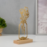 Сувенир металл "Лютики в банке" золото 5х11,5х22 см Сувенир металл "Лютики в банке" золото 5х11,5х22 см