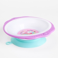 Набор детской посуды «Единорожек», тарелка на присоске 250мл, вилка, ложка Набор детской посуды «Единорожек», тарелка на присоске 250мл, вилка, ложка